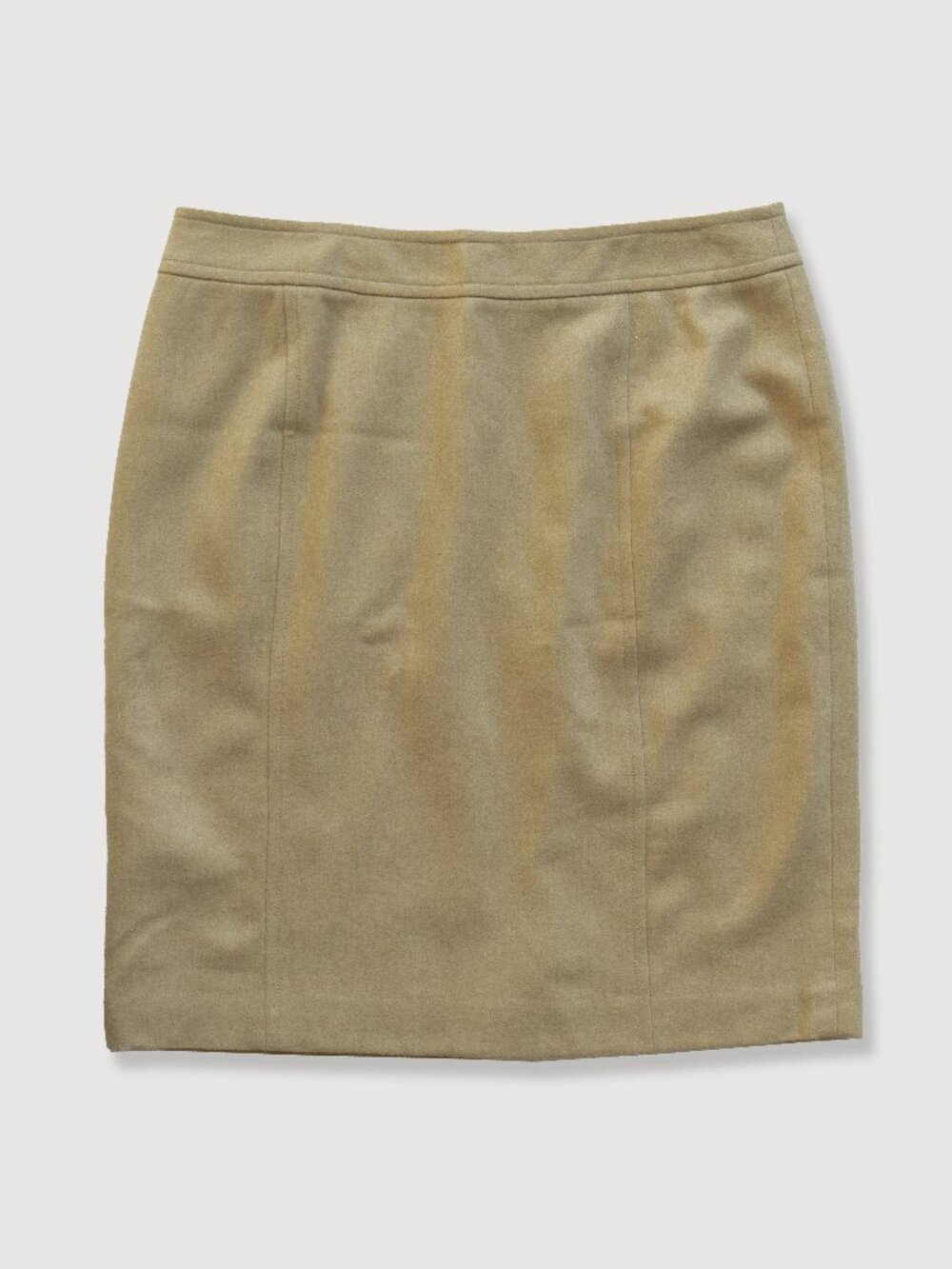 Doncaster Tan Pencil Skirt Camel Hair Wool High Waist Capsule Corporate Siren
